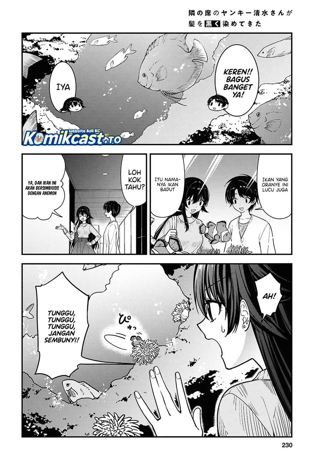 Tonari no Seki no Yankee Shimizu-san ga Kami o Kuroku Sometekita Chapter 20 Gambar 13